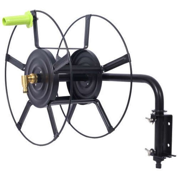 Swivel Reel 180 Degree Pivot Great Storage Holder Wall Mount Garden - Heavy Duty Steel Hanger for Hose Reels