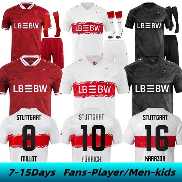 25 26 VFB Stuttgarts soccer jerseys Demirovic DEMIROVIC MILLOT UNDAV FUHRICH EL BILAL DIEHL LEWELING STILLER KARAZOR RIEDER 2026 Men Kids Kits