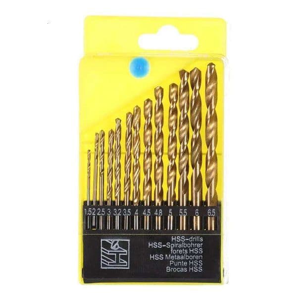 13pcs M35 Cobalt Twist Bit Set Round Shank Wood Drill