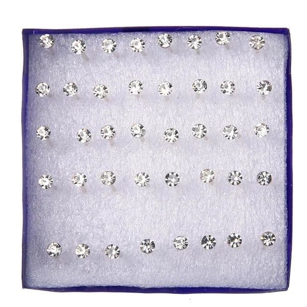 Trendy 20 PairsSet White Crystal Earrings Set For Women Earring Jewelry s Stud Kit Wedding Party Girl Gift 260430