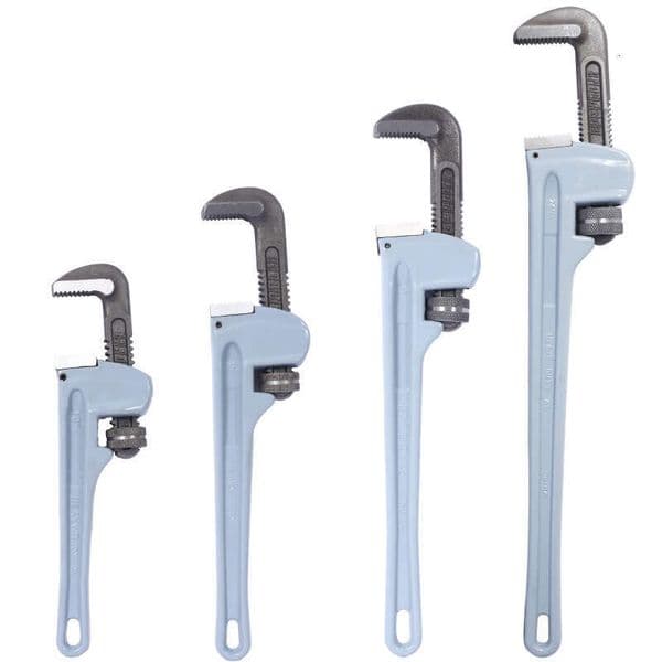 4PCS Aluminium Adjustable Jaw Plumbing (10" 14" 18" 24" inch) Pipe Wrench Set