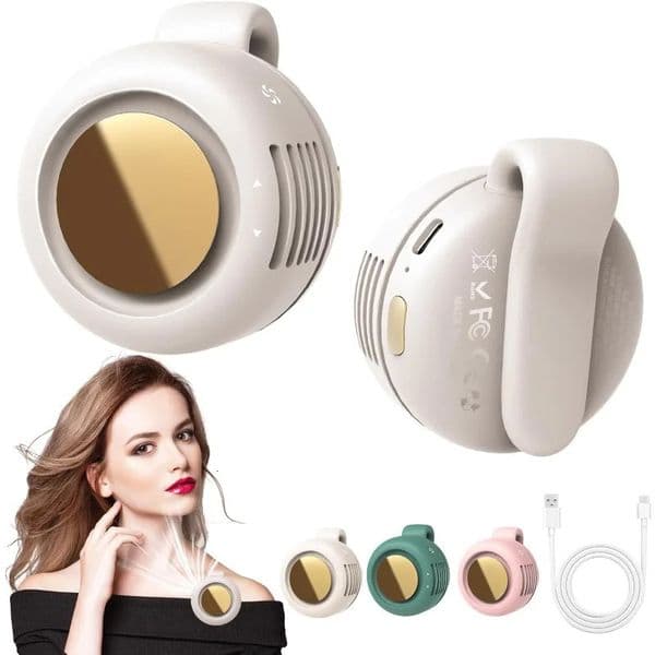 Portable Silent Mini Bladeless Electric FanSmall fan Clip on Shirt Waist Fan Adjustable 3Speed For Outdoor 260430