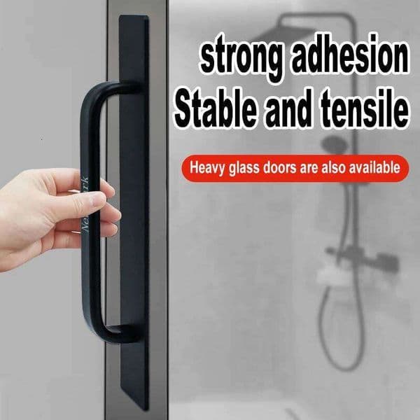 Non perforated door and handle, window balcony sliding door, exposed installation handle