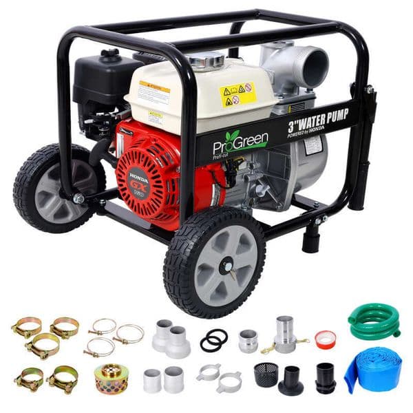 Water Pump 3" 264Gpm ,163cc Honda GX160 Engine, 3IN NPT COUPLER ,WITH ACCESSORIES AND HANDLE WHEEL KIT