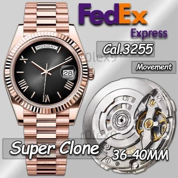 Men Watch Men Designer Watches High Quality top Diamonds Luxury Day Date CLean factory Watch 40MM Automatic 3255 movement Sapphire glass Lumin40