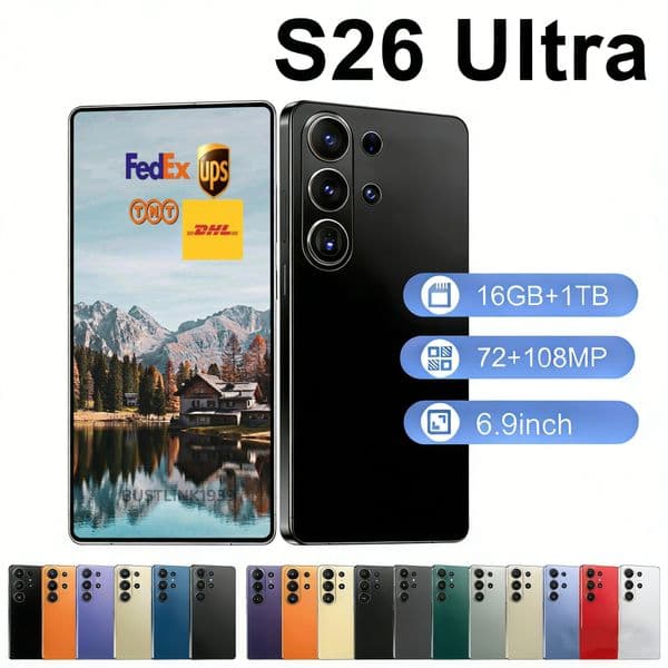 S26 6.9-inch 5G S25 Ultra Smartphone Android Octa Core Punch-hole Full touch screen Face ID Unlock mobile phone Dual Camera GPS HD Display Cell Phones