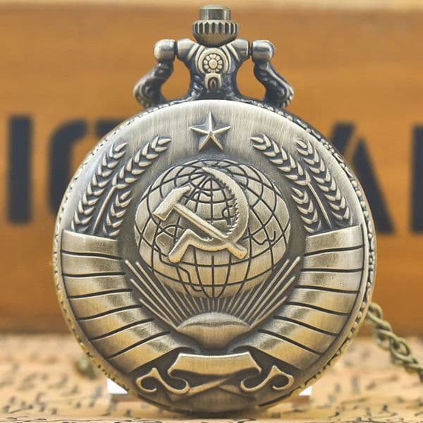 Retro Charm Neutral Fashion Soviet CCCP Quartz Steampunk Pocket Watch Mens and Womens Necklace Pendant Gift 260430
