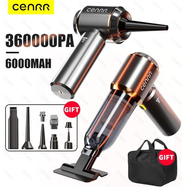 CENRR 360000PA Car Vacuum Cleaner Strong Suction Cordless Wireless Portable HandHeld Cleaning Machine 260430