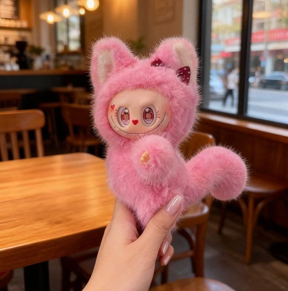 Free shipping Heartbeat Macaron-Style Vinyl Plush Doll Keychain Ugly-Cute Minimalist Monster Ornament Pendant Fashion Classic Premium