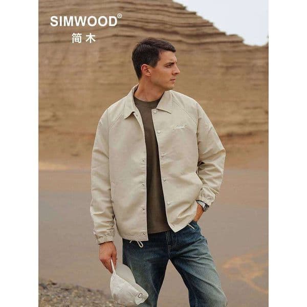 SIMWOOD Autumn New Oversize Jackets Men Logo Embroidery Coats Plus Size Outdoor 26Y0430
