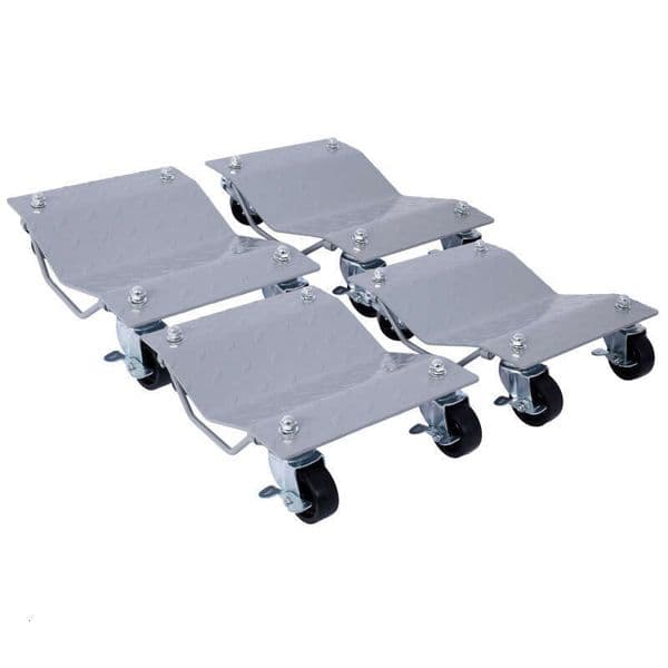 Dolly, Heavy Duty Dolly,4 Tire Wheel Dolly Car Stakes 6000lbs Capacity,Gray