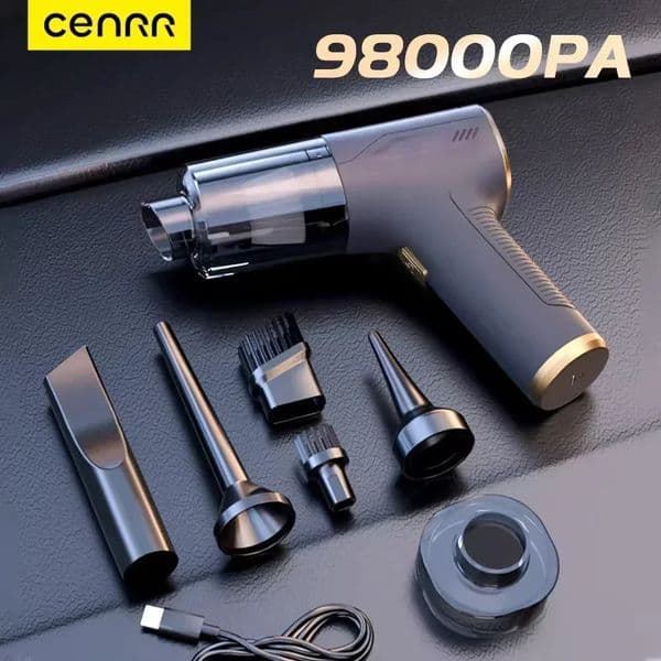 CENRR 98000PA Powerful Mini Car Vacuum Cleaner Cordless Wireless HandHeld Portable Air Gun 260430