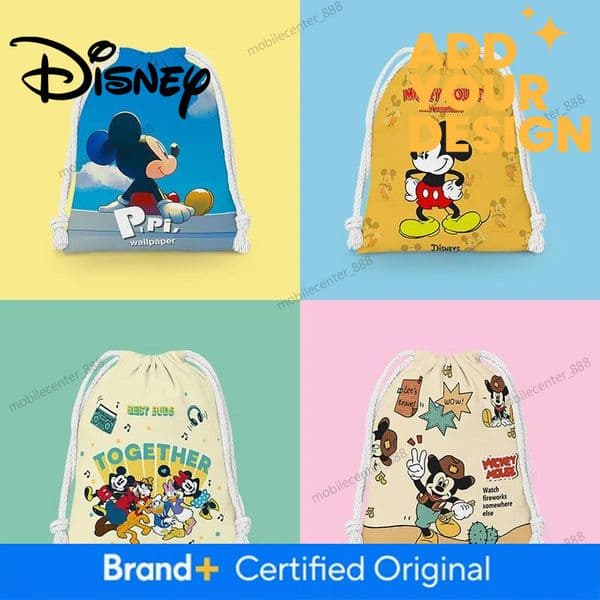 Designer Disney In Stock Mickey Bundle Pocket Drawstring Cartoon Bag Minnie Storage Bag Makeup Bag Portable Toilet Bag Wholesale Luxury
