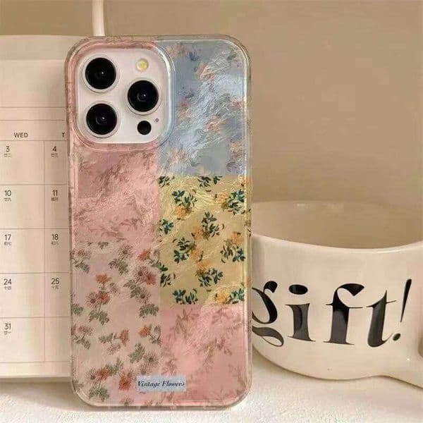 Splicing Flowers For 16 16E 15 14 13 12 11 Pro XR XS Max 7 8 Plus Phone Shockproof Girl Cover Case Funda 26Y0430