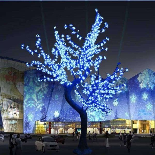 Natural Trunk Led Artificial Cherry Blossom Tree Christmas Light 1.8m~2.5m Height 110/220v Rainproof Outdoor Use