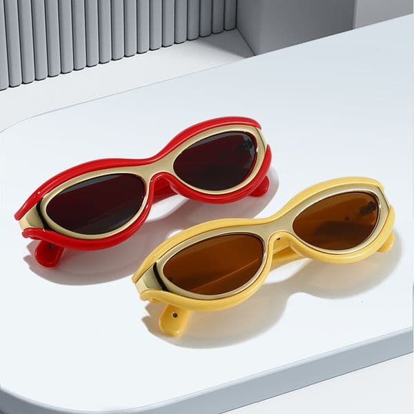 High Quality New Trendy Personality Color Block Retro European American Style for Men and Women High-End Outdoor UV Protection Sunglasses