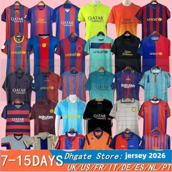 Barcelona retro Soccer Jerseys 96 97 98 99 03 04 05 06 07 08 09 10 11 14 15 XAVI RONALDINHO RIVALDO GUARDIO PUYOL Iniesta finals maillot de foot