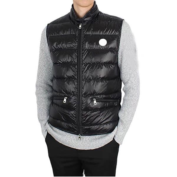 GUI Lightweight Men Gilet Stand Collar Chest Badge Men Down Vest Spring Autumn Fashion Men Bodywarmer high quality size 1--5