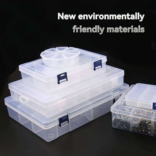 10 Grids Adjustable Transparent Plastic Storage for Small Component Jewelry Tool Box