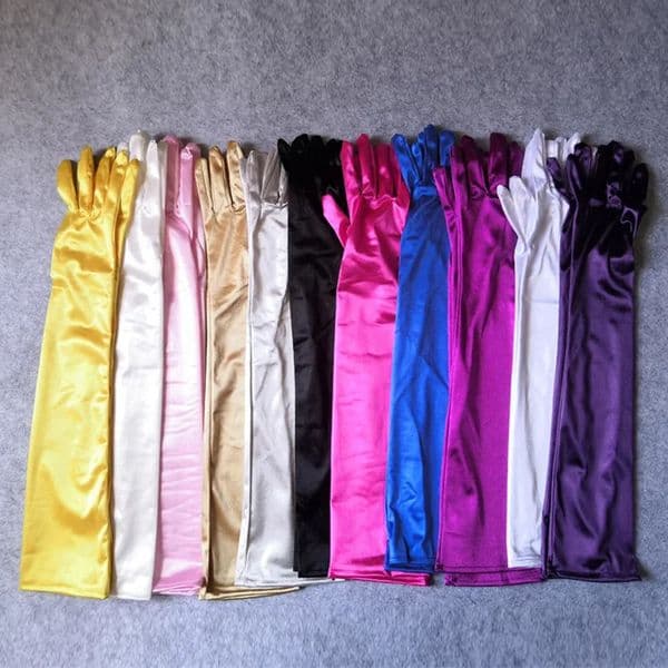 Elegant Multicolour Satin Long Opera Evening Ball Wedding Dress Accessories Spandex Women Elbow Performance Etiquette Gloves K14 260429
