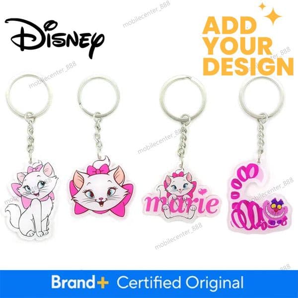 Designer Disney Marie Cat Anime Keychain Badge Holder ID Card Lanyards Mobile Phone Rope Key Keychain Key Ring Decorations Gifts Luxury