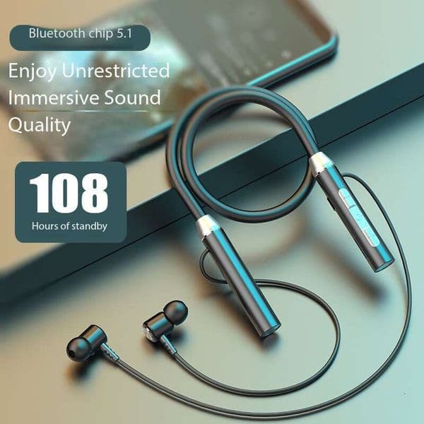 Neckband Bluetooth Magnetic Sports Wireless Earphones Large Battery With Car Function