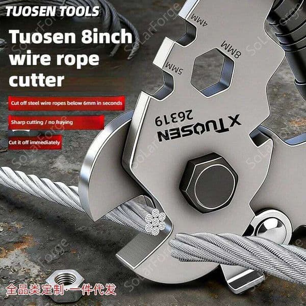 TUOSEN 8 Inch Carbon Steel Cutter Shear With Spring Loaded Handle For Wire Rope And Cable Cutting Up To 6mm Y5GB