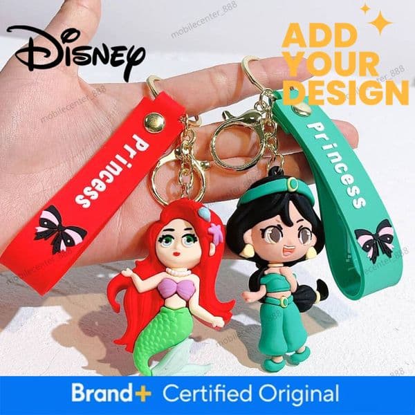 Designer Disney Anime Disney Keychain Cartoon Girl Mermaid Princess Keychain Cute Snow White Alice Keyring Bag Accessories Toys Gifts Wholesale Luxury