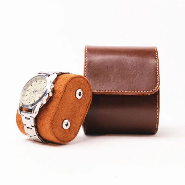 1 Slot BrownBlack High End Genuine Leather Travel Roll Storage Organizers Watch Portable Case Box 260430