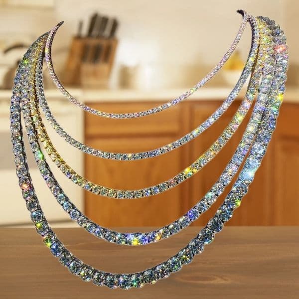 Custom hip hop Jewelry necklace 2mm 3mm Sterling Sier hiphop chain VVS Moissanite Tennis Chain ho672