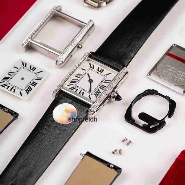 Top quality tanks watch mens watch women super clone watches designer watch swiss quartz movement leather strap sapphire glass 22mm 25.5mm with box OB7M