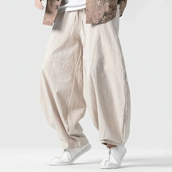 Mens Spring Loose Harem Pants Chinese Linen Oversize Sweatpants High Quality Casual Male Trousers 260430