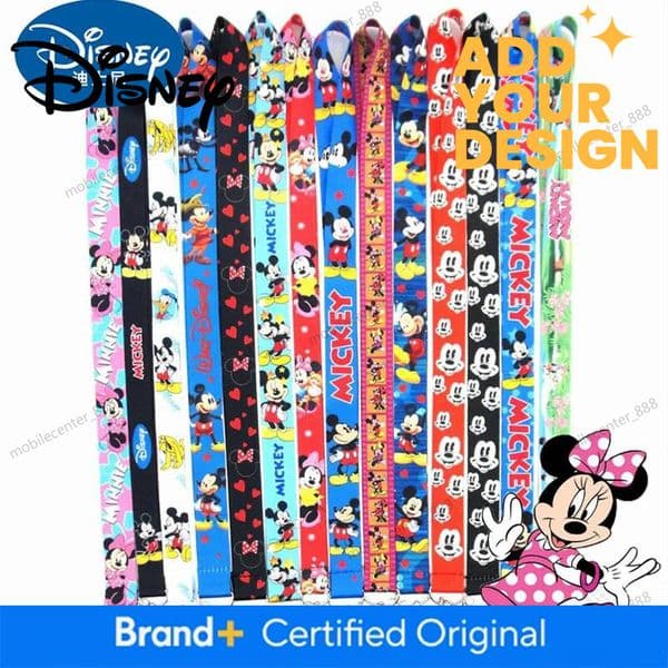 Designer Disney Disney Anime Mickey Mouse Mobile Phone Lanyard Kawaii Minnie Hanging Rope Cartoon ID Phone Anti Loss Hanging Rope Luxury
