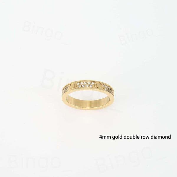 Couple Ring 4mm 5mm 6mm Titanium Steel Gold Plated Screw Accent Designer Luxury Promise Ring Jewelry for Men Women LOVE Style