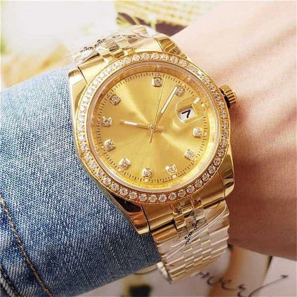 Luxury watches, high-quality watches Business Mens Gold with Diamond Full Steel A-Lao Family Fully Automatic Multifunctional Mechanical Wristwatch