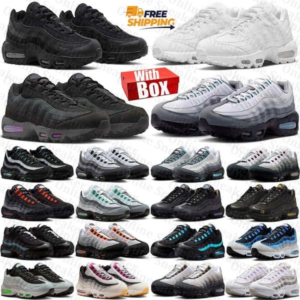 free shipping with box Designer airmaxx 95 95s sneakers Running Shoes neon Pink Foam trainers for mens womens chaussure black Outdoor men women Sports runners