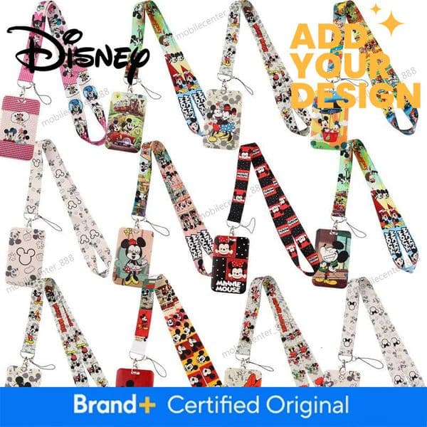 Designer Disney Mickey Mouse Neck Keychain Necklace Webbings Ribbons Anime Cartoon Neck Strap Lanyard ID Badge Holder Keychain Lanyards Kids Luxury