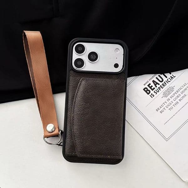 2026 New Tri-Fold Wallet Designer Phone perfume Case Card Holder For Apple Iphone 17 Pro Max Samsung Galaxy S26 Luxury Pebbled PU cologne Le
