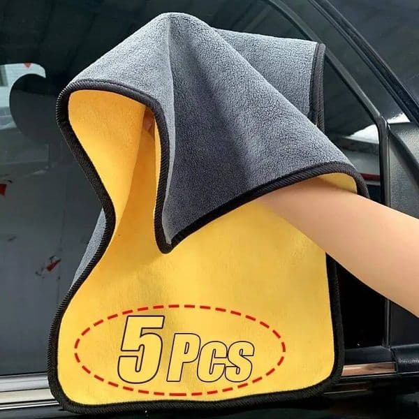 5-Pack UltraSoft Microfiber Car Cleaning Towels - Thick, Absorbent, Lint-Free, Efficient Drying & Cleaning, 400gsm ddmythur
