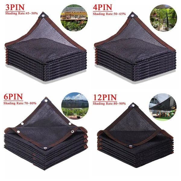 4612PIN Black Sunshade Net AntiUV Plant Cover Mesh Garden Sun Shed Gazebo Awning Outdoor Shade Netting Shading 5090 260429
