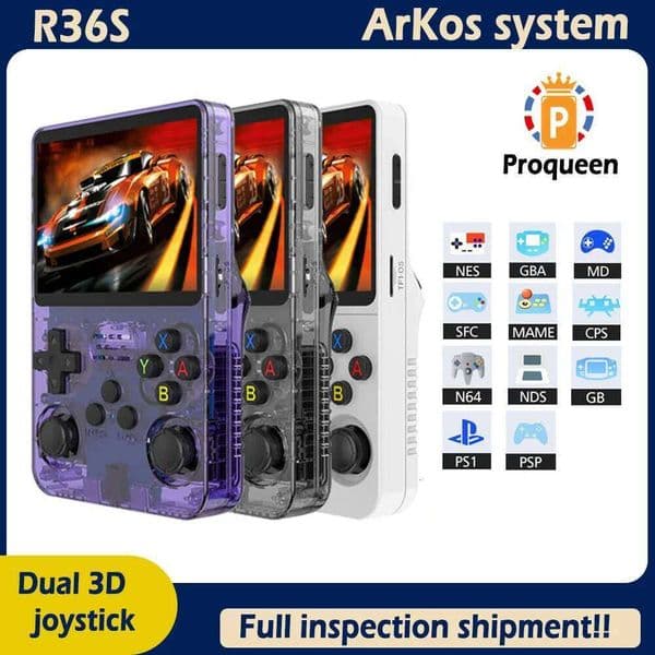 NEW R36S Retro Video Game Console Linux System 3.5 Inch IPS Screen Portable Pocket Player 64GB 128G Games best Kids gifts S260504