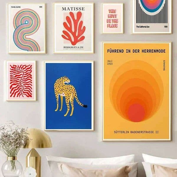 Matisse Abstract Canvas Painting Leopard Colour Block Aesthetic Poster Animal Patterns Bedroom Decorative Wall Art 26H0504