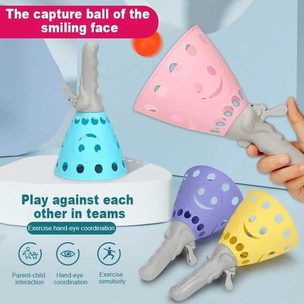 Outdoor Indoor Game Activities for Kids Pop-Pass-Catch Ball Game with 2 Catch Launcher Baskets and 4 BallsAges Boys Girls Gift X260504