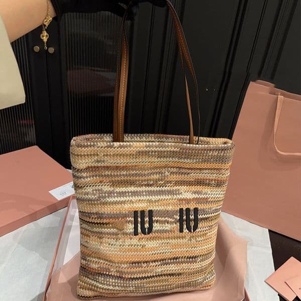 Weaving striped shopping bags designer women Multi-color tote bag women cloth handbag lady shoulder bag hobo bag lady purse