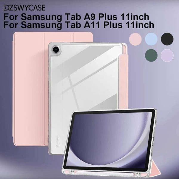 Case for Galaxy A11 / Tab A9 Plus 11 inch, Holder, Clear Acrylic Back Cover, with Pencil Holder 26Y0504