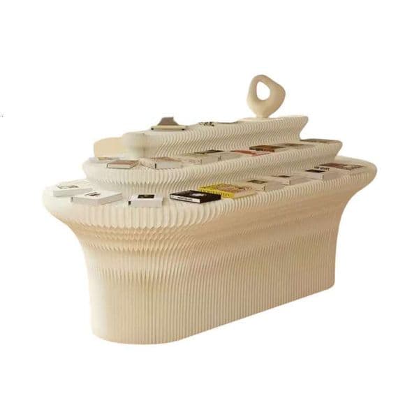Retractable New Paper Folding Shop Rack Movable Exhibition Layout Display Storage Shelves Office Furniture Hot