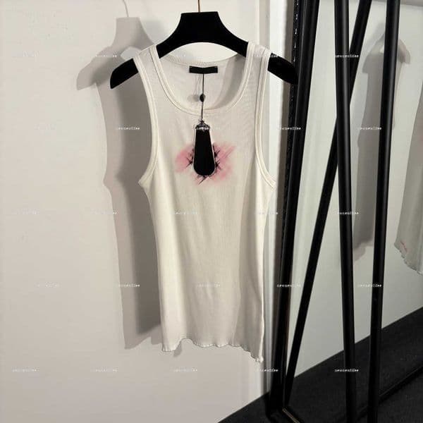 Luxury round neck women waistcoat spring lady singlet women designer clothes printed slim fit vest A703X14N017