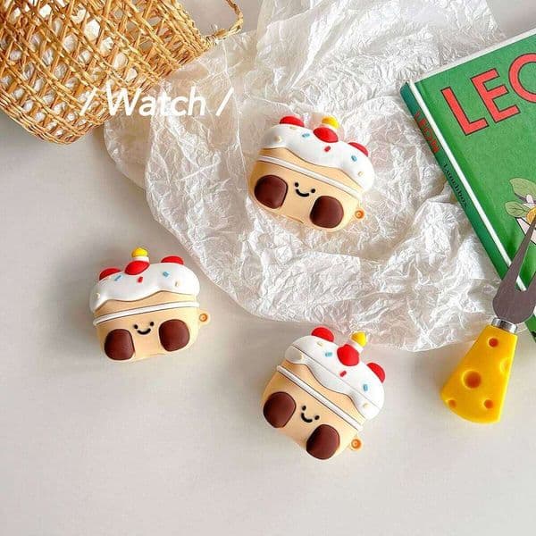 3D Cartoon Strawberry Cake Silicone Wireless BT headset Case For AirPods 1 3 4 Pro 2 Protection Earphone Cover 26W0504
