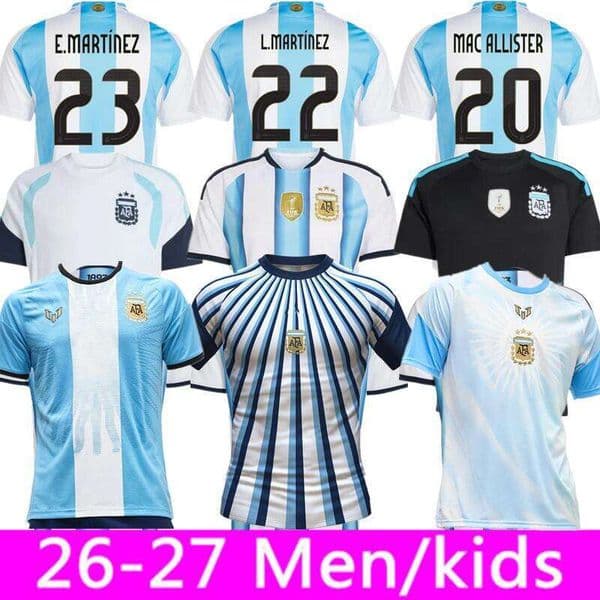 2026 2027 World Cup Argentinas 3 Star Soccer Jerseys MESSIS Fans Player Version MAC ALLISTER DYBALA DI MARIA MARTINEZ DE PAUL Home Men Kids kits 25 26 27