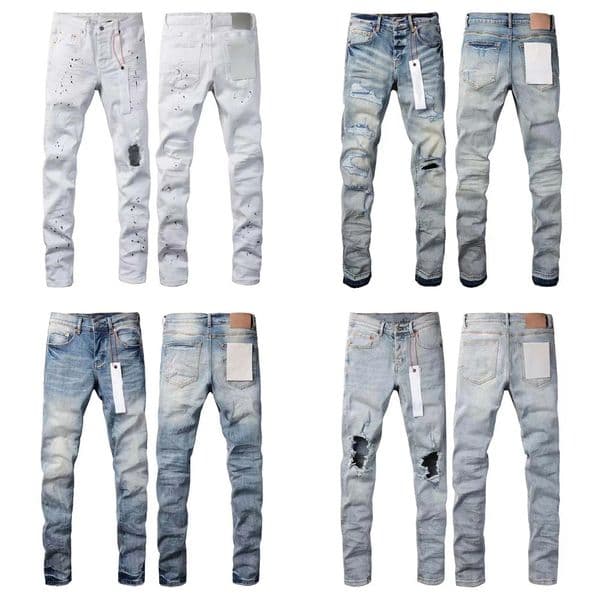 jeans for mens designer jeans pants men jeans Jean summer hole new style Embroidery self cultivation Biker Slim Fit Motorcycle Mans stacked jeans men baggy